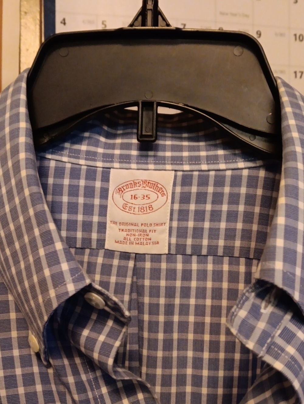 Brooks Brothers Blue and White Gingham Button-Down Shirt